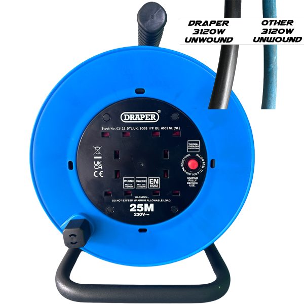 230v Heavy Duty Extension Reel with 2.5mm cable