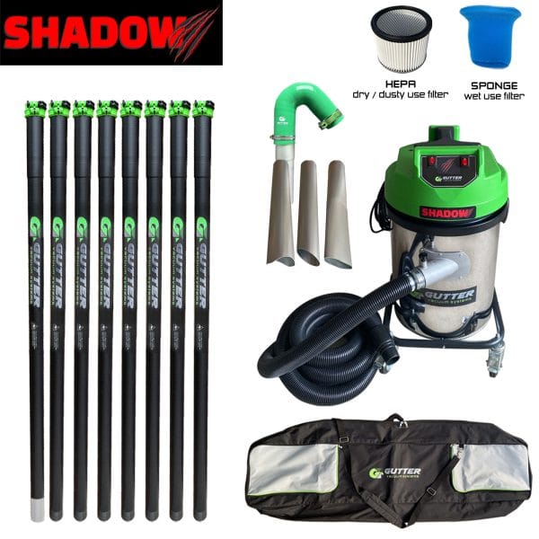 Shadow 3400w Gutter Vacuum - Clamped Carbon Fibre Flexi Neck