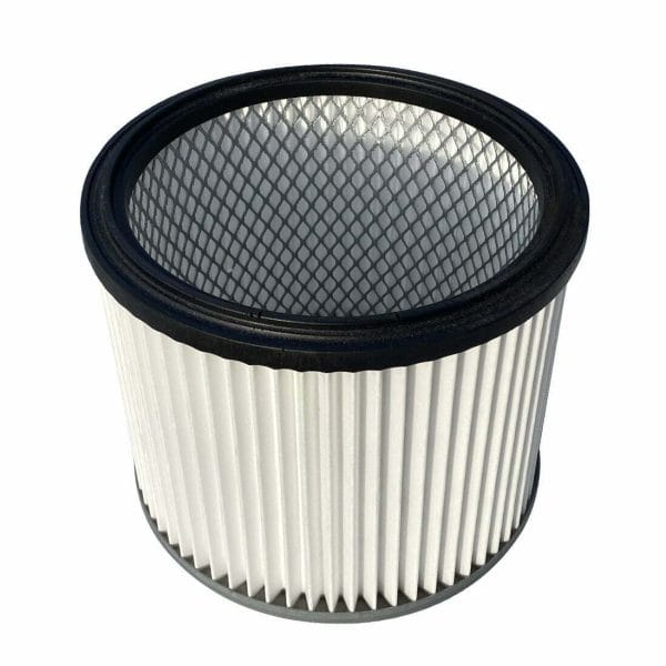 The HEPA cartridge filter. Prevents fine particles, ensuring motor durability.