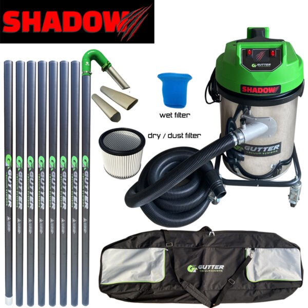 Introducing the Shadow 3400w Gutter Vacuum with Push Fit 51mm Carbon Fibre! Powerful, compact, robust, and efficient for all gutter cleaning tasks.