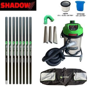 Shadow 3400w Gutter Vacuum Push Fit 51mm Carbon Fibre - 40ft 5m uni hose