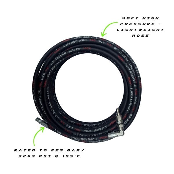GVS 35 Power Pole Conversion Kit: 40ft high-pressure Hose Rated to 225 bar @ 155°c.