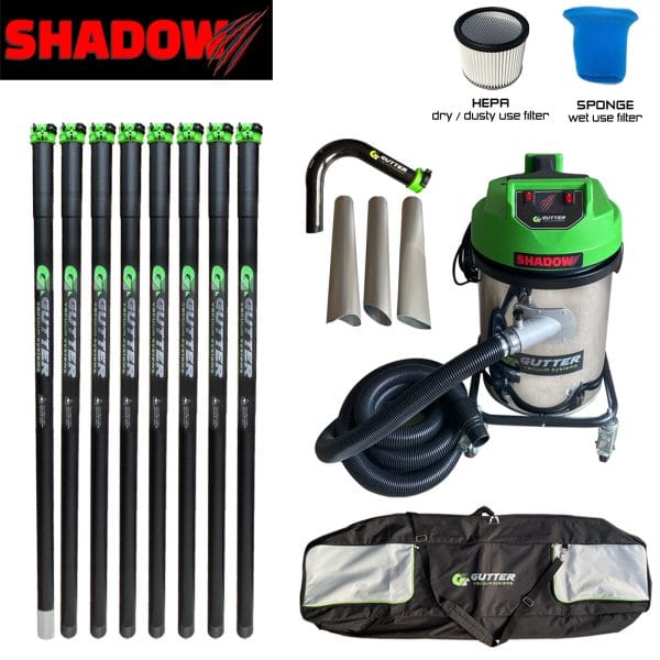 Shadow 3400w Gutter Vacuum - Clamped Carbon Fibre Rigid Neck (51mm)