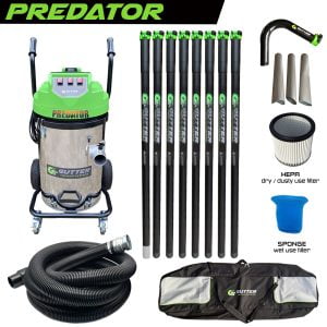 Predator - Clamped Carbon Fibre Gutter Vacuum System - 51mm Rigid Neck + 10m Hose