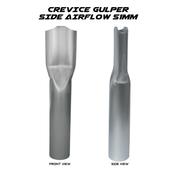side airflow crevice gutter clearing nozzle