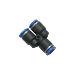 The Push Fit Y Connector is designed for supplying water to multiple brush jets on your water-fed pole brush.