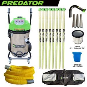 Predator Gutter Vacuum with 10m Hi-Vis Hose and 40ft Anti Conductive Gutter Vacuum Poles